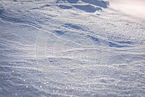 Macro background of fresh snowflake texture