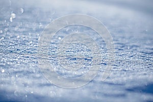 Macro background of fresh snowflake texture