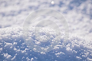 Macro background of fresh snowflake texture