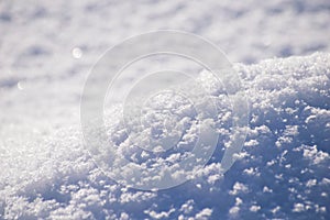 Macro background of fresh snowflake texture