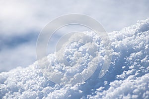 Macro background of fresh snowflake texture