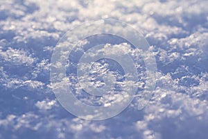 Macro background of fresh snowflake texture