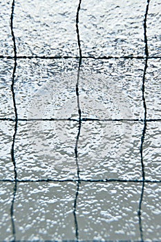 Macro Background of wired window glass