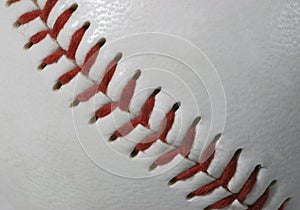 Macro of baseball seams