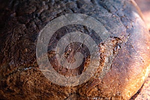 Macro brown homemade bread texture. bread background