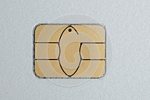 Macro of chip debit card