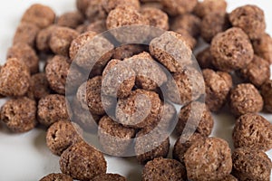 Macro of chocolate cereal