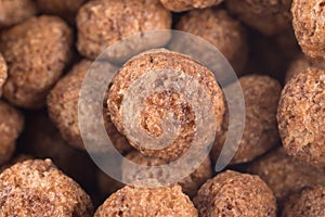 Macro of chocolate cereal