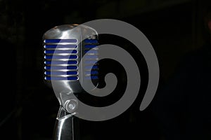 Macro of classic vintage microphone