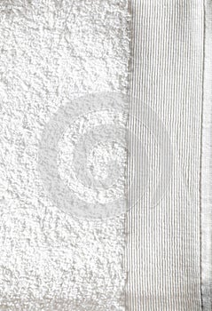 Macro of clean textured white soft cotton towel for cleanliness