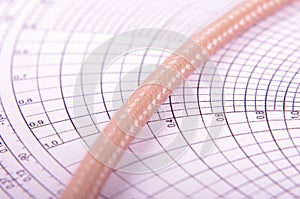 Macro close up of coaxial cable shielding pattern