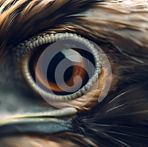 macro close up of an eagle eye