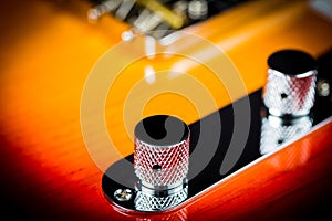 Macro Close up of a electric guitar volume knob