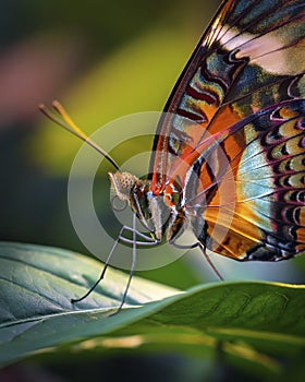 Macro close up of an exotic butterfly. AI Generated