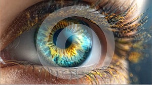 macro close-up of a human eye