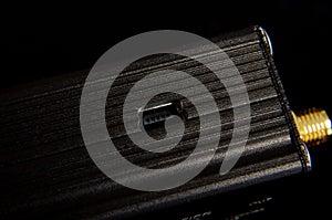 Macro close up of Mini USB connector