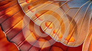 Macro Close Up Photograph of butterfly wing, vibrant butterfly wing pattern magnified