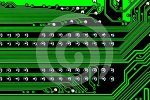 Macro Close up of printed wiring on PC circuit board