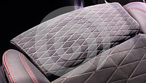 A macro close up view of passenger car seat photo