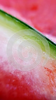 Macro close view of watermelon photo