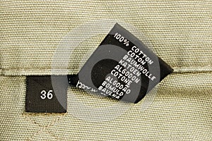 macro of clothing - size 36