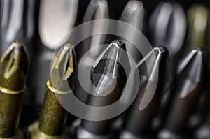 Macro Collection Of Phillips, Torx, Star And Slotted Bits 9