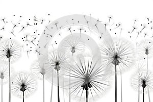 Macro concept flower dandelion wind seeds plant summer freedom blowball white