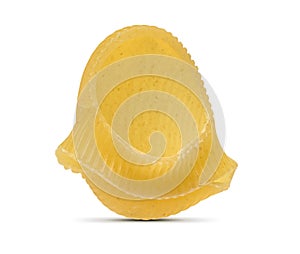 Macro of conchiglie pasta isolated