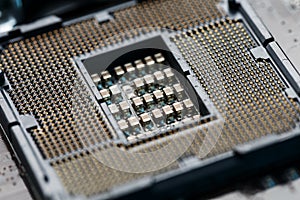 Macro CPU socket.CPU socket The main components of a computer.