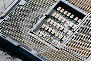 Macro CPU socket.CPU socket The main components of a computer.