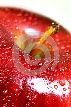 Macro of a crisp red delicious apple