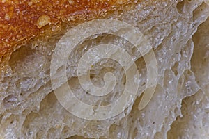 Macro detail of cut bread