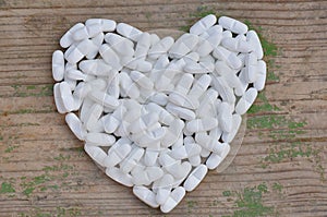 Pills in shape of a heart