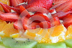 Macro details of colorful fruit salad