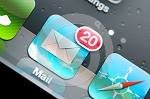 Macro of email icon