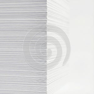 Stack Of White Printer Paper Edges Macro