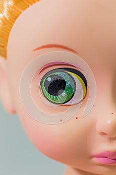 Macro eye girl doll