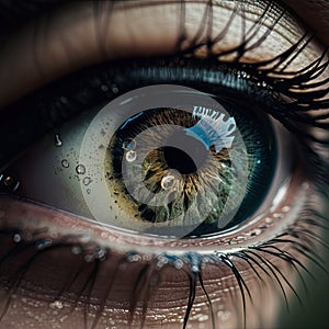 Macro Eye Iris, Bright Iris Closeup, Beautiful Rainbow Eyes, Macro Photo Imitation, Generative AI Illustration