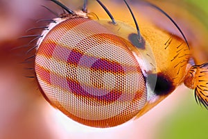 Macro fly compound eye at extreme magnification photo