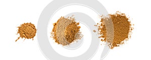 Macro Foto of Cinnamon Powder Isolated on White Background