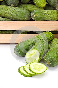 Macro of fresh cucumbers (Cucumis sativus)