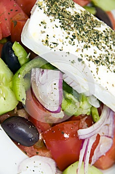 Macro greek salad