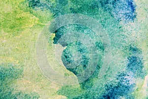 Macro Green with Blue Watercolour Textures 12