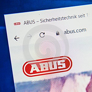 Abus Web Site. Selective focus.