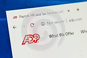 Adp.com Web Site. Selective focus.