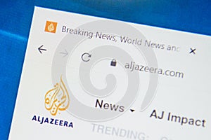 Aljazeera.com Web Site. Selective focus.
