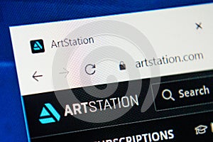 Artstation.com Web Site. Selective focus.