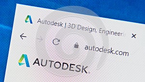 Autodesk.com Web Site. Selective focus.