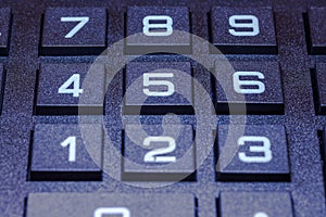 Close up image of Calculator Number pad.