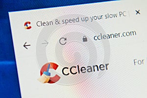 Ccleaner.com Web Site. Selective focus.